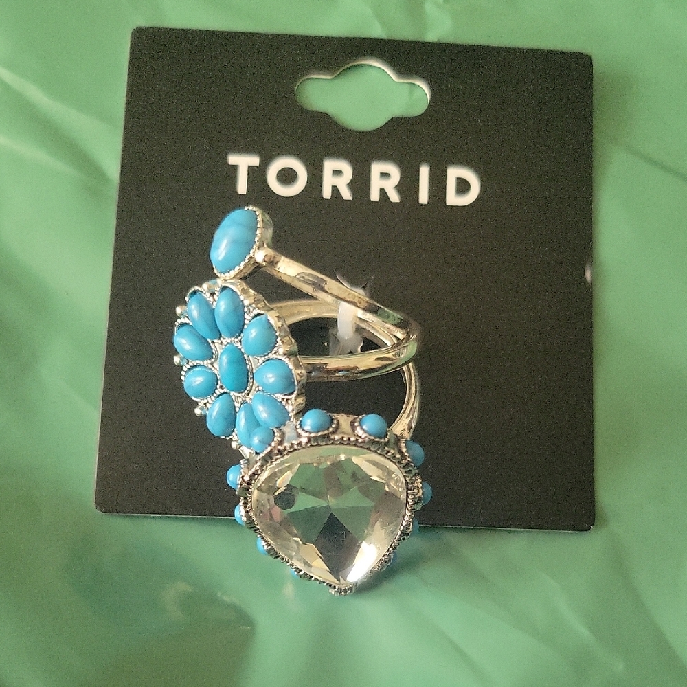 Torrid Silver and Blue Statement Ring